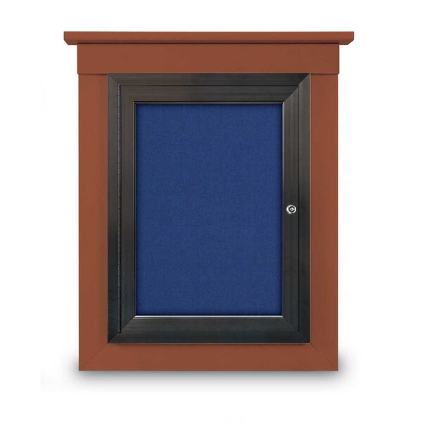 72"x48" 3-Door Enclosed Letterboard, Header, Burgundy Vinyl/Cherry